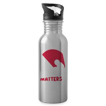 Press freedom is important Press freedom matters - Water bottle with straw - silver - Right