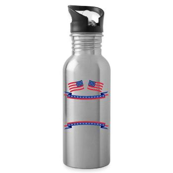 Bienheureux États-Unis Amérique États-Unis Patriotique - Gourde avec paille intégrée - argent clair - Droite