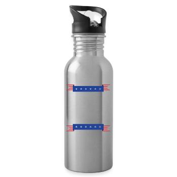 Amérique américaine bénie États-Unis patriotique États-Unis - Gourde avec paille intégrée - argent clair - Droite