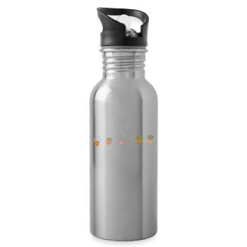 Gartenarbeit Oma Gärtnerin Großmutter Garten - Trinkflasche mit integriertem Trinkhalm - Lightsilver - Rechts