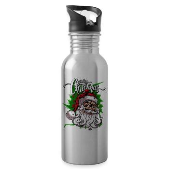 Merry Christmas Merry Christmas - Trinkflasche mit integriertem Trinkhalm - Lightsilver - Rechts