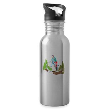 You're Never To Old To Play On The Dirt - Trinkflasche mit integriertem Trinkhalm - Lightsilver - Rechts