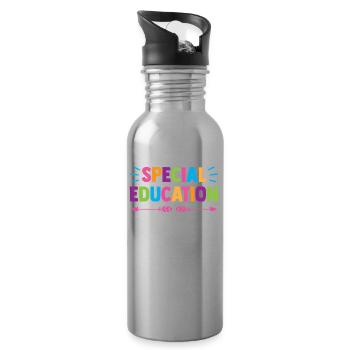Sonderpädagogik Lehrer Sonderpädagoge Beruf - Trinkflasche mit integriertem Trinkhalm - Lightsilver - Rechts