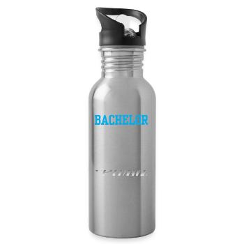 Enterrement de vie de garçon Bachelor bachelorette - Gourde avec paille intégrée - argent clair - Droite