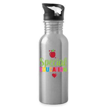 I Love Special Education Special Education Teacher - Water bottle with straw - silver - Right