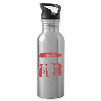 Listen to your Barber Barbershop Barber - Water bottle with straw - silver - Right