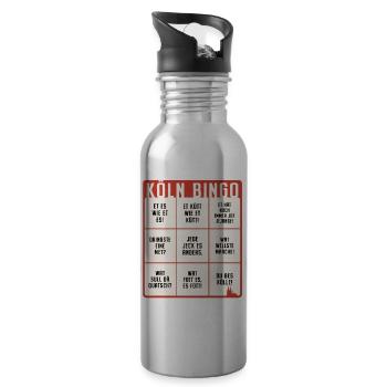 Köln Bingo Kölsch Et Kütt Alaaf Kölner Karneval - Trinkflasche mit integriertem Trinkhalm - Lightsilver - Rechts