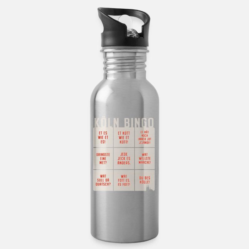 Köln Bingo Kölsch Et Kütt Alaaf Kölner Karneval - Trinkflasche mit integriertem Trinkhalm - Lightsilver