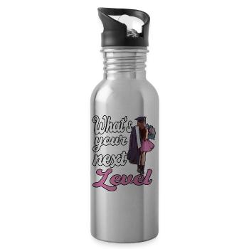 Schule Studuim Abschlussfeier Bestanden - Trinkflasche mit integriertem Trinkhalm - Lightsilver - Rechts