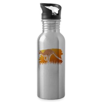 Kangaroo Whisperer Kangaroo Kangaroo Animal - Water bottle with straw - silver - Right