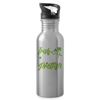 St Patricks Tag Irland Gälisch Irisch Ire - Trinkflasche mit integriertem Trinkhalm - Lightsilver - Rechts