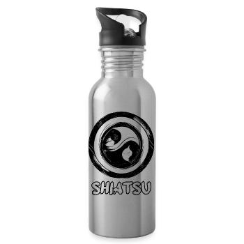 Shiatsu Yoga Meditation Massage Buddha Japanisch 1 - Trinkflasche mit integriertem Trinkhalm - Lightsilver - Rechts