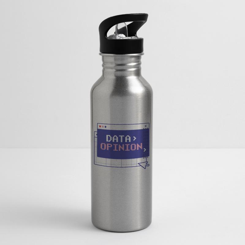 Data > Opinion Code Coding Programmierer Coder Trinkflasche mit integriertem Trinkhalm