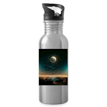 Zeit ist relativ - Trinkflasche mit integriertem Trinkhalm - Lightsilver - Rechts