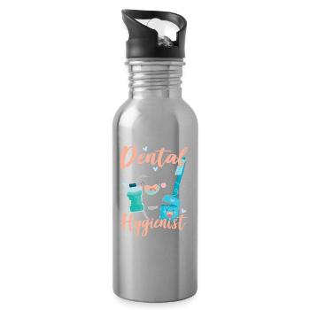 Hygiénistes dentaires Hygiène dentaire Équipe dentaire - Gourde avec paille intégrée - argent clair - Droite