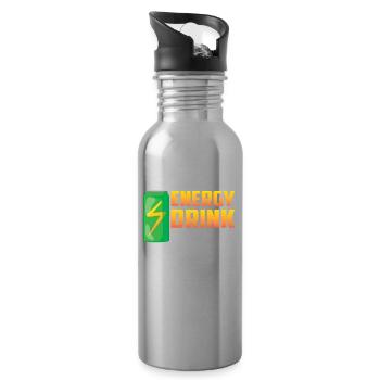 Fueled by energy drinks and feminist anger - Water bottle with straw - silver - Right