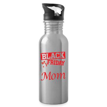 Black Friday Team Mom - Trinkflasche mit integriertem Trinkhalm - Lightsilver - Rechts