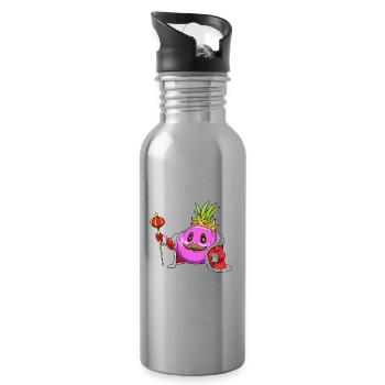 Zwiebel König - Trinkflasche mit integriertem Trinkhalm - Lightsilver - Rechts