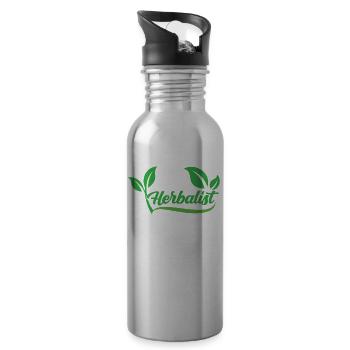 Kräutersammler Kräutergarten Kräuter Kraut - Trinkflasche mit integriertem Trinkhalm - Lightsilver - Rechts