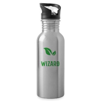 Kräuter Zauberer Kräutergarten Kraut Kräuterkunde - Trinkflasche mit integriertem Trinkhalm - Lightsilver - Rechts