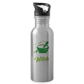 Kräuterhexe Kräutergarten Kräuter Kraut - Trinkflasche mit integriertem Trinkhalm - Lightsilver - Rechts