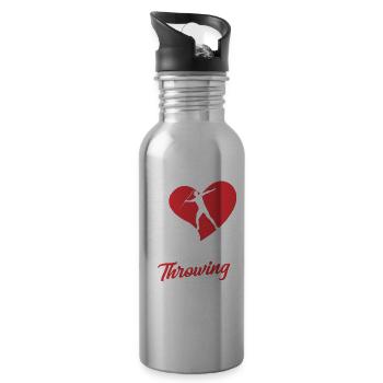 Ich Liebe Speerwerfen Speer Speerwurf Speerwerfer - Trinkflasche mit integriertem Trinkhalm - Lightsilver - Rechts