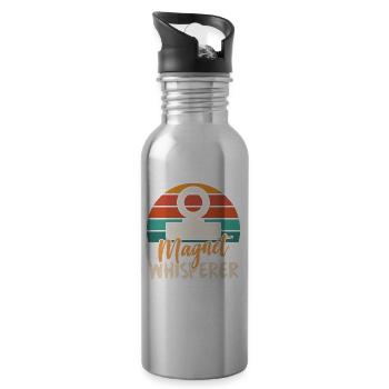 Magnet Flüsterer Magnetfischer Magnetfischen - Trinkflasche mit integriertem Trinkhalm - Lightsilver - Rechts