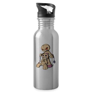 Killing Voodoo is thinking you - Water bottle with straw - silver - Right