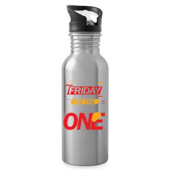 Black Friday Shopping Team I'm The Indecisive One - Trinkflasche mit integriertem Trinkhalm - Lightsilver - Rechts