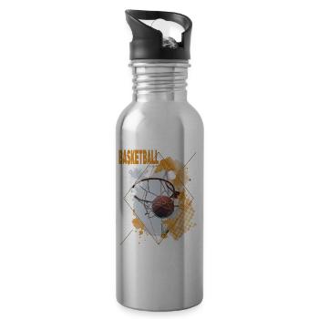 Basketteur Basketteur Basket Dunking Sport Vintage - Gourde avec paille intégrée - argent clair - Droite