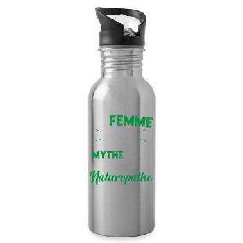 La femme idéale est un mythe sauf naturopathe - Gourde avec paille intégrée - argent clair - Droite