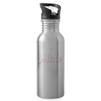 Proud Male Feminist Feminism Women - Water bottle with straw - silver - Right