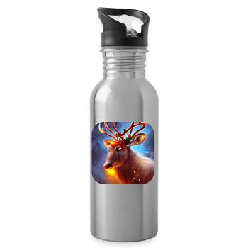 Reindeer - Water bottle with straw - silver - Right