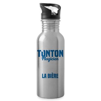 Tonton Magicien Apéro Drôle Bière - Gourde avec paille intégrée - argent clair - Droite