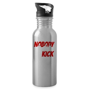 Niemand Interessiert Es Kick Härter Kickboxen Team - Trinkflasche mit integriertem Trinkhalm - Lightsilver - Rechts