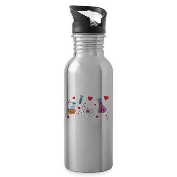 Lovers of Science Sayings Science Team - Water bottle with straw - silver - Right
