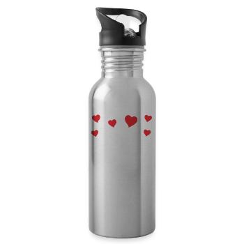 I love myself self-love self-love sweet - Water bottle with straw - silver - Right