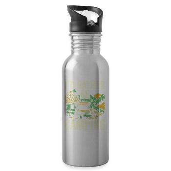 Ich Würde Lieber Campen Camper Camping Camp - Trinkflasche mit integriertem Trinkhalm - Lightsilver - Rechts