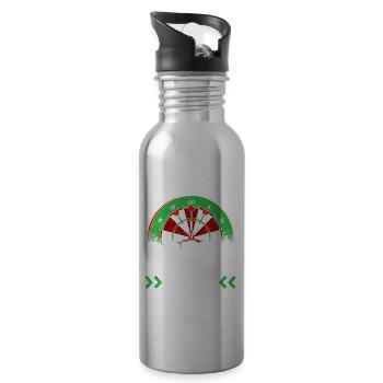 Professionelles Darts Team Dart Dartverein - Trinkflasche mit integriertem Trinkhalm - Lightsilver - Rechts