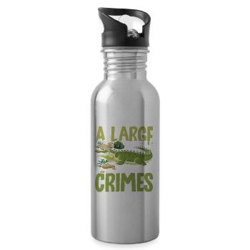 Investi-Gator A Large Reptile That Solves Crimes - Trinkflasche mit integriertem Trinkhalm - Lightsilver - Rechts