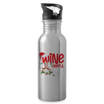 It's The Most Wine .Derful Time Of The Year - Trinkflasche mit integriertem Trinkhalm - Lightsilver - Rechts