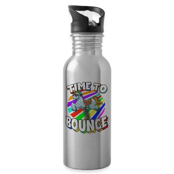 Time To Bounce für Männer und Frauen - Trinkflasche mit integriertem Trinkhalm - Lightsilver - Rechts