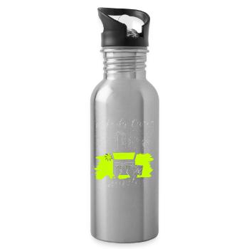 Nobody Cares: Work Smarter Motivation - Water bottle with straw - silver - Right