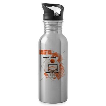 Basketteur Basketteur Basket Dunking Sport Vintage - Gourde avec paille intégrée - argent clair - Droite