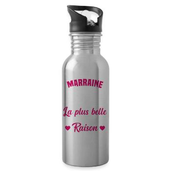 marraine dit que je suis la plus belle cadeau - Gourde avec paille intégrée - argent clair - Droite