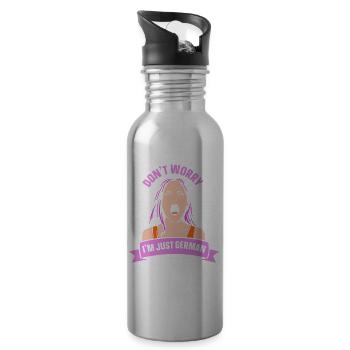 Keine Sorge Ich Bin Nur Deutscher Stimme Deutsch - Trinkflasche mit integriertem Trinkhalm - Lightsilver - Rechts