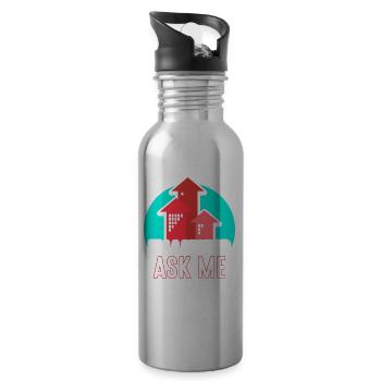 I'm a real estate agent asking me for my card - Water bottle with straw - silver - Right