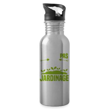 Je Peux Pas J'ai Jardinage Jardinier Humour Cadeau - Gourde avec paille intégrée - argent clair - Droite