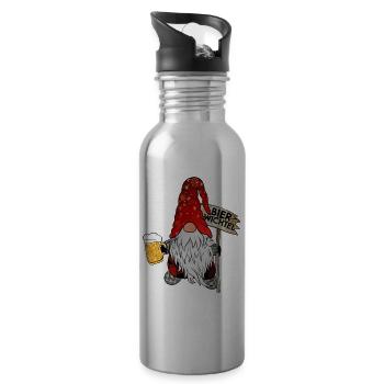 Bier Wichtel Weihnachts Gnom - Trinkflasche mit integriertem Trinkhalm - Lightsilver - Rechts