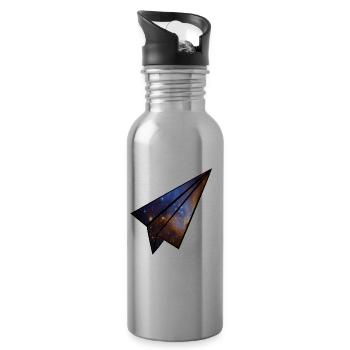 Papierflieger Universum - Trinkflasche mit integriertem Trinkhalm - Lightsilver - Rechts